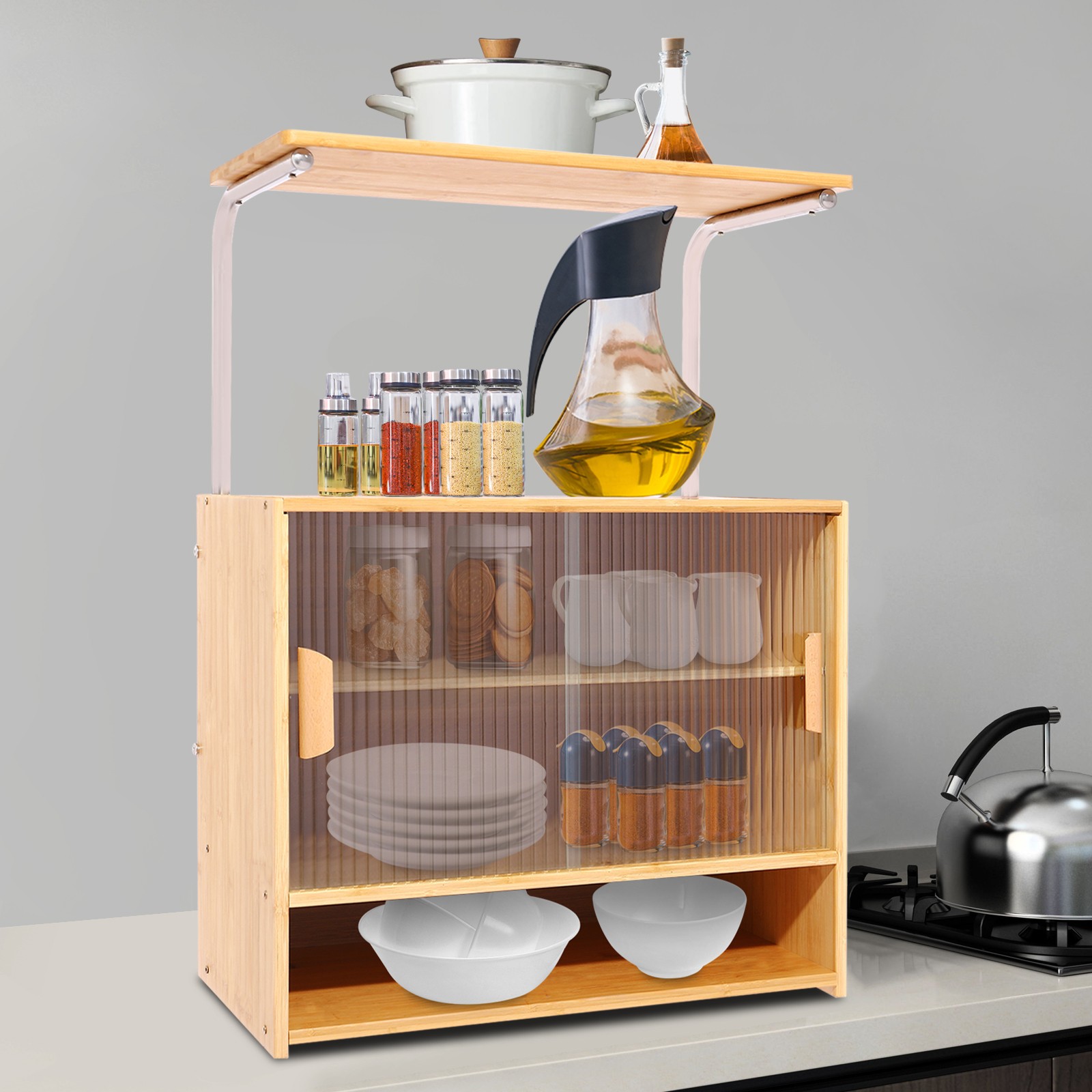 5-Tier Kitchen Storage Cabinet with Partition for Restaurant Organization