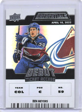 2022-23 Upper Deck Credentials #148 Ben Meyers Debut Ticket Access /999