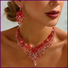 3PC Women's Fashion Starry Leaf Embellishments Necklace Earrings Jewelry Set