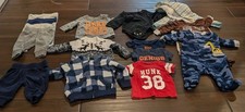  15 Piece Boys Bundle Lot Newborn NB Fleece Sleepers, Bodysuits, Shirts , Pants