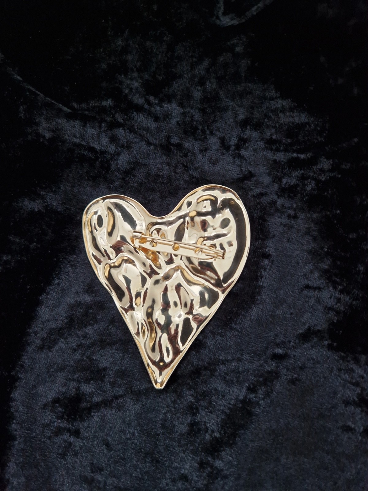 Grande Spilla Cuore Amore Ispirazione Vintage Gioielli Regalo Spilla Tono Oro foto 2