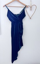 Quiz Green Velvet Asymmetric Cocktail Dress Size AU 10 strappy bodycon winter