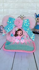 hat for girls, pink bicycle clay doll, kids accessories handmade