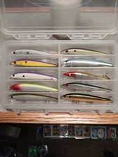 10 Jerkbait Swimbait Holographic 8 Lazer Eye XPS Fishing Lures 5" with Plano Box