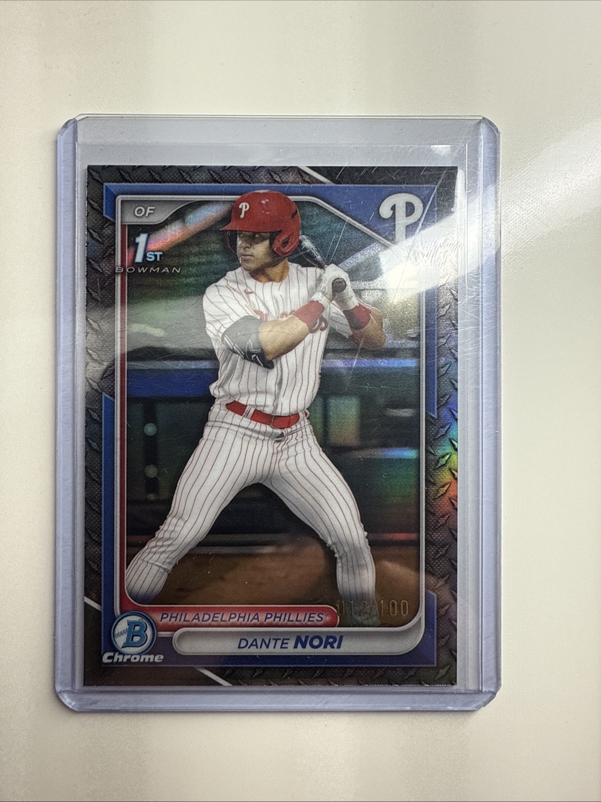 2024 Bowman Draft Chrome Steel Metal Refractor /100 Dante Nori #BDC-16 Phillies