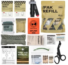 Refill Kit 17Pcs with CAT Gen-7 Tourniquet, Emergency Tactical First Aid Kit Med