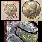 FS-901 NO "FG" 1982-P KENNEDY HALF DOLLAR MISSING DESIGNERS INITIALS ERROR!