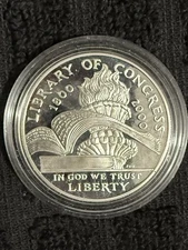 USA Library Of Congress. Commemorative Silver Dollar 2000-P