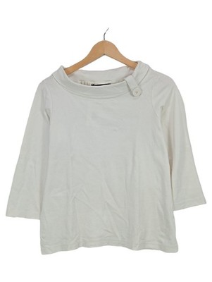 OneTouch Damen Shirt 3/4-Arm Weiß Stehkragen Knopf Gr. 38 M Baumwolle