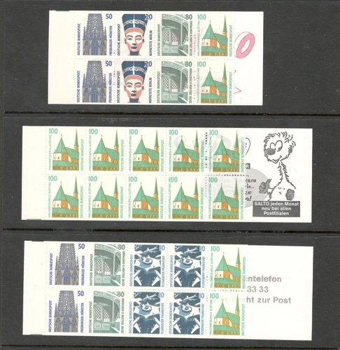 GERMANY - HISTORIC SITES & OBJECTS - 3 BOOKLETS - #1530-B-D - MNH - YRS 1994-6