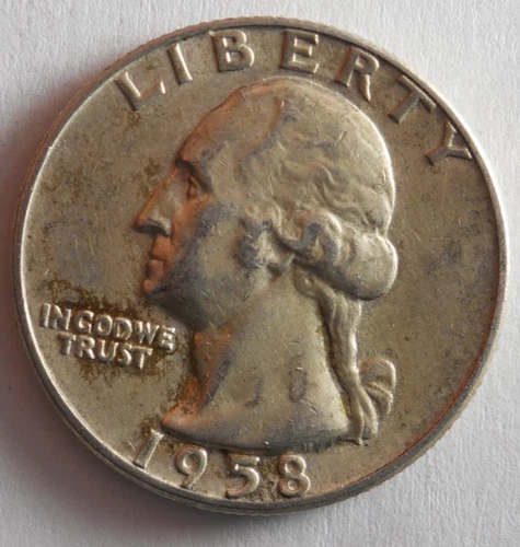 1958 D UNITED STATES QUARTER - AU -  Great SILVER Coin - Lot #J24