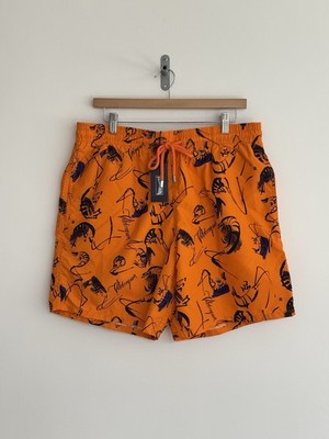 Vilebrequin Badeshorts Orange Garnelen Schildkröte Herren 2XL Neu