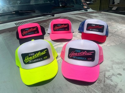 Vintage Chevy Heartbeat of America Neon Snapback Trucker Hat - Foam Mesh Cap