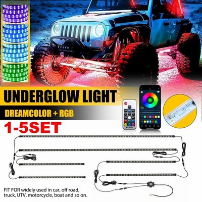 Double Row LED RGB Dream Lights Strip Neon Underglow LED Chasing Kit Remote US