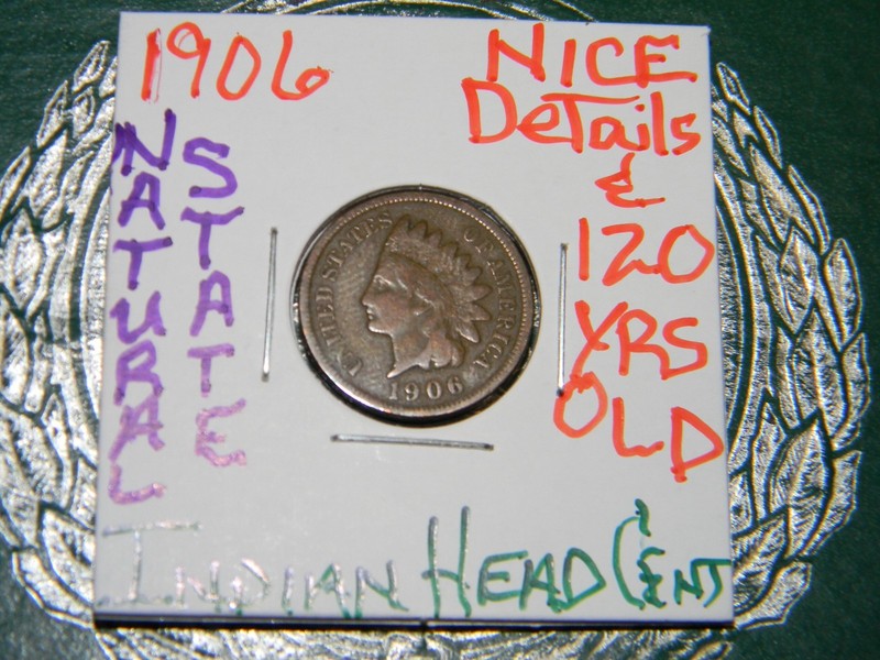 ***VINTAGE U.S. BRONZE***1906 INDIAN HEAD PENNY BETTER DATE-VG/F