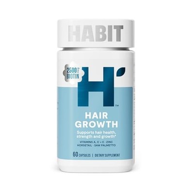 Habit Hair Growth Supplement, Biotin, Vitamins A, C & E, 60 Capsules