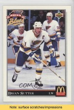 1992 McDonald's/Coca-Cola The Best of St Louis Blues Brian Sutter #25 READ 0n2