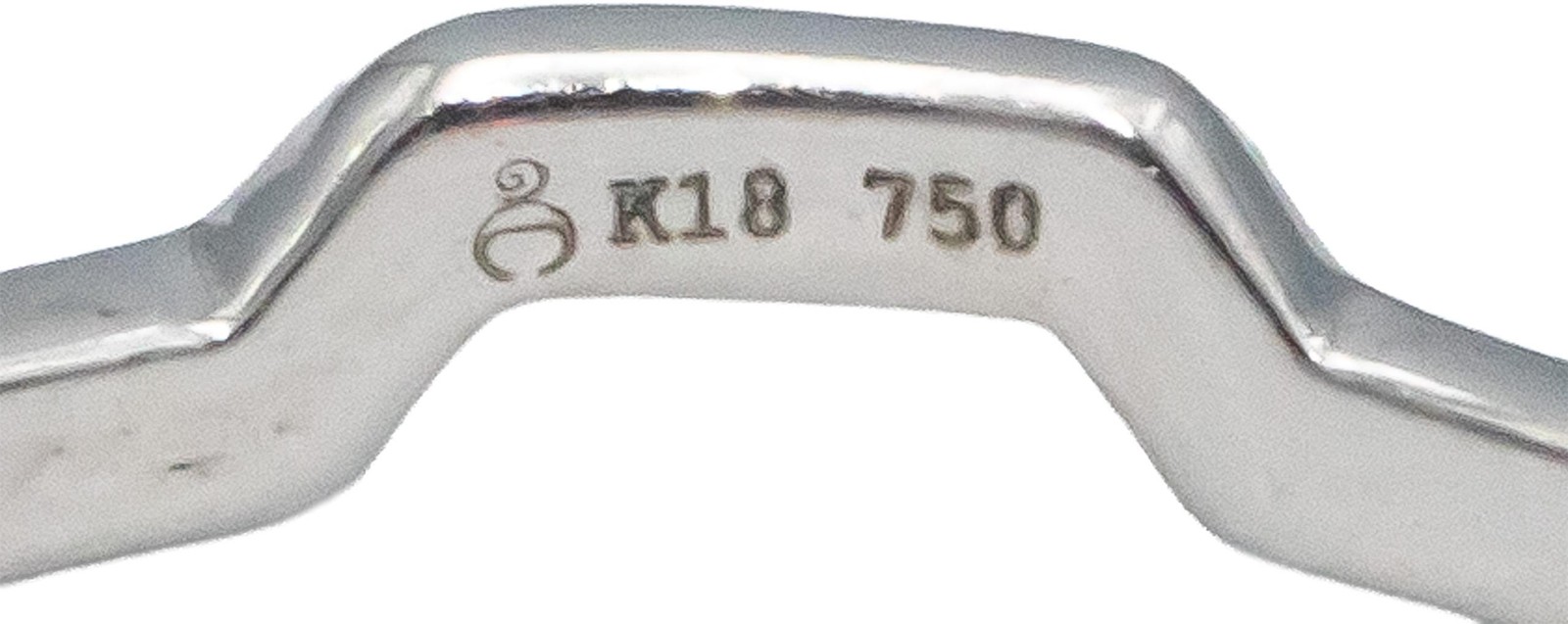 18k White Gold Round Ruby Zig Zag Stackable Band … - image 3