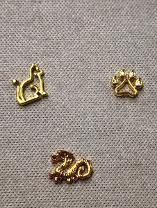 Ava Delora Kitten 8mm, Dragon 8mm, Paw 6mm Charms