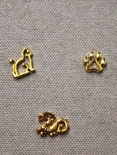 Ava Delora Kitten 8mm, Dragon 8mm, Paw 6mm Charms