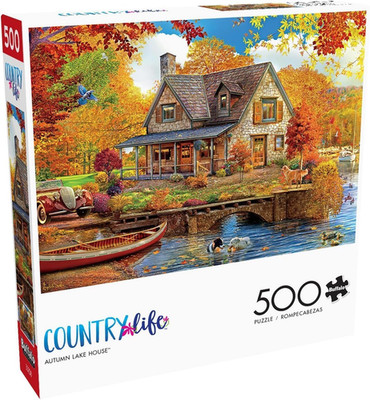 Buffalo Games - Angelo Bonito - Autumn Lake House - 500 Piece Jigsaw Puzzle for