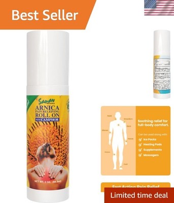 Portable Arnica Roll-On, 3 oz Gel for Active Lifestyles & Muscle Comfort