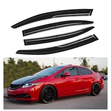 For 2012-2015 Honda Civic Sedan Window Visors Wind Deflectors Sun Rain Guards§