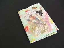 Fabric Junk Journal, Daily Planner, Scrapbook, Handmade Blank Journal 4"x5"x6"x5