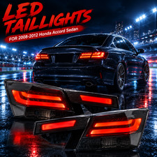 Vland 4pcs Smoked Led Tail Lights Fit 2008-2012 Honda Accord Sedan Rear Lamps Vland 4pcs Smoked Led Tail Lights Fit 2008-2012 Honda Accord Sedan Rear Lamps