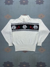 Vintage 80s knit sweater acrylic blend flowers floral cute soft adult large