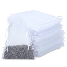 Kslong 100PCS Sheer Organza Bags Drawstring 5x7, Small Jewelry Mesh Bags Draw...