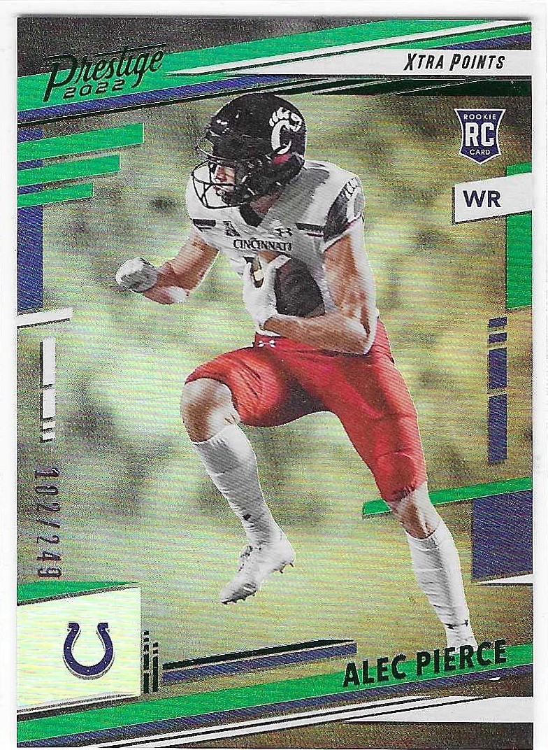 2022 Panini Prestige - Rookies Alec Pierce #376 Xtra Points Prem Green /249 (RC)