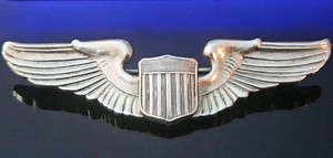 Sterling Stamped: Vintage; 925 WWII US Army Air Force Pilot Aviator Wings Pin