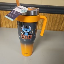 Zak Designs 40oz Stitch Halloween Straw Handle Tumbler, Double Wall Insulated