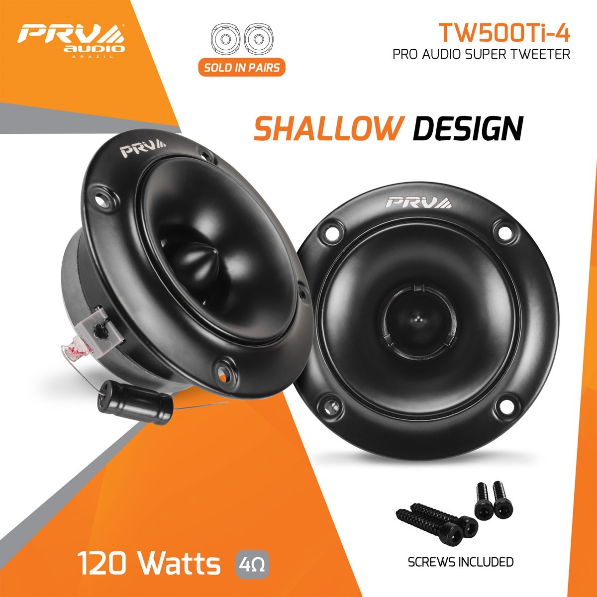 2x PRV Shallow 240 Watts Car Audio Bullet Tweeters TW500Ti-4