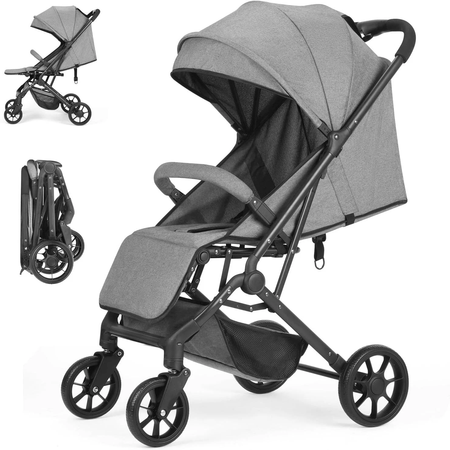 Baby Stroller – Lightweight & Compact Travel Stroller Quick One-Hand Fold Grey
Opens in a new window