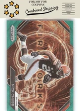 2023 Panini Prizm #F-13 Nick Chubb Fireworks Prizms Green Wave