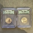 Two 1947-S Washington Quarter MS66 ICG