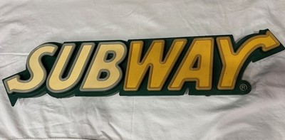 Subway Sandwich Shop Lighted Storefront Indoor Restaurant Three Dimensional Sign
