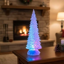 Battery-Operated 12-1/4-Inch LED Light Tree Tablepiece for Christmas Charm