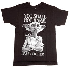 Harry Potter Dobby You Shall Not Harm Men's Black T-Shirt New