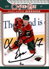 Marc-Andre Bergeron Signed Auto 2009-10 O-Pee-Chee card Minnesota Wild