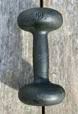 Vintage unbranded 10lb bun style dumbbell - Single