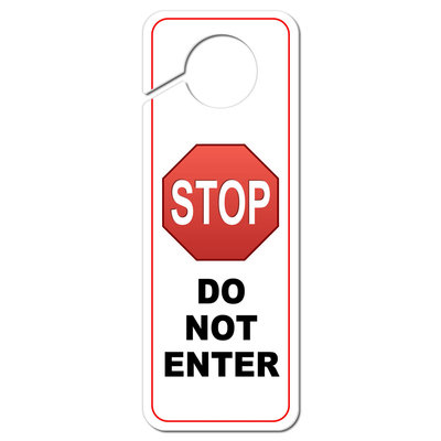 Stop Sign Do Not Enter Plastic Door Knob Hanger Sign | eBay