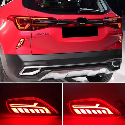 For Kia Seltos 2019 2020 2021 LED Rear Bumper Reflector Light DRL Brake Lamp - Bild 1 von 6
