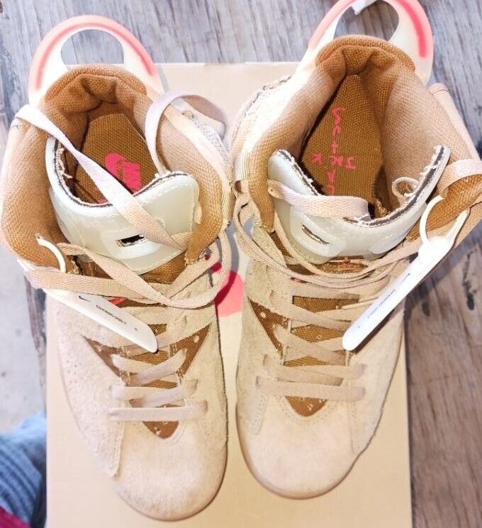 Size 7 Jordan 6 Retro x Travis Scott British Khaki Sneakers Size 7 Jordan 6 Retro x Travis Scott British Khaki Sneakers