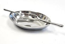 Nima Oberoi Lunares San Francisco Relish, Chip and Dip Serving Bowl Set Aluminum