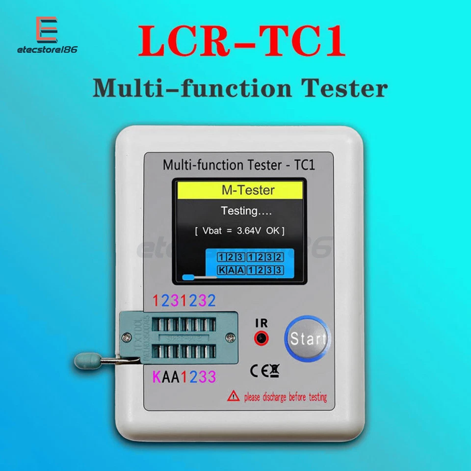 Transistor Tester Komponententester LCR TC1 Diode Widerstand Kapazität Potis DE - Bild 2 von 4