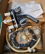 New Open Box Centerset 2 Handle Pull Out Sprayer Laundry Faucet Kit SKU  140201