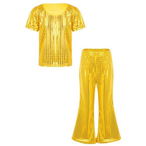 Outfit da discoteca per bambini ragazze set palco festa girocollo lucido - Foto 13 di 64